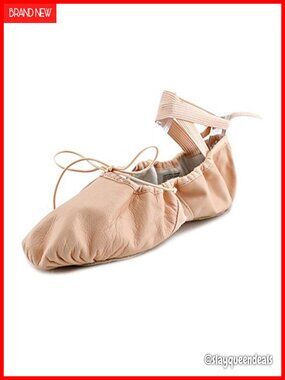 Leather Split Sole Ballet Dance Shoes with Elastic Straps